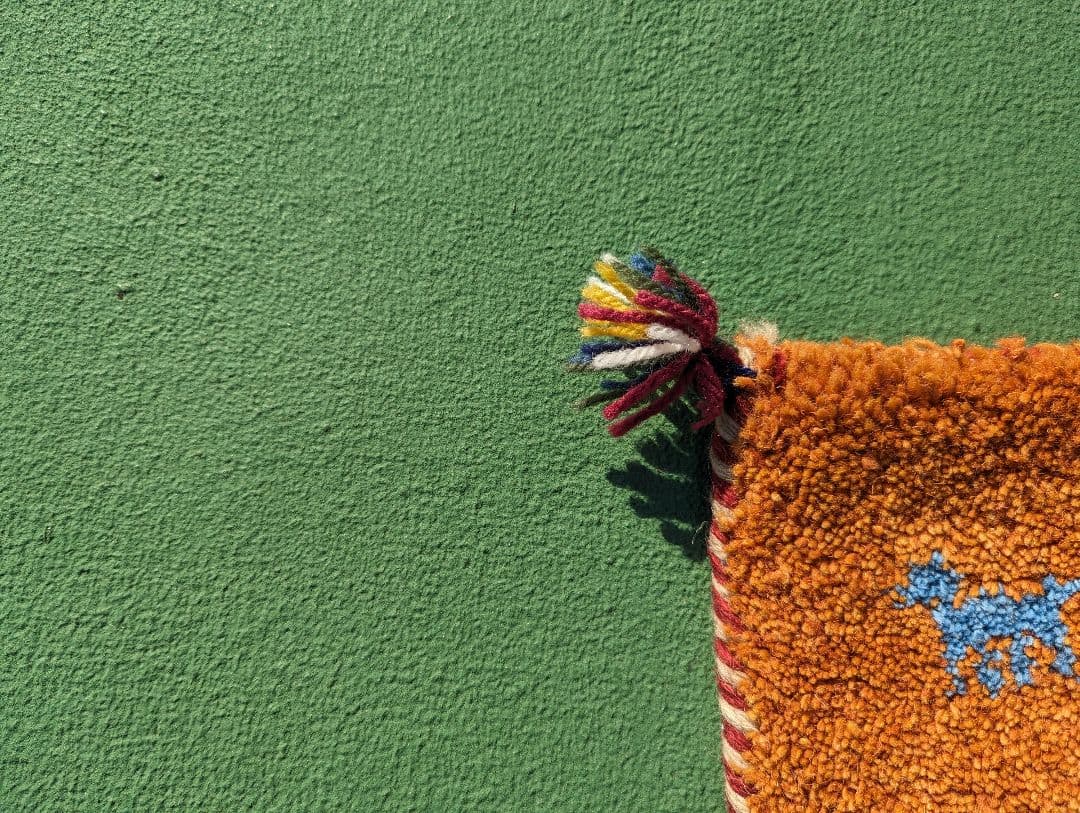 新品未使用　ギャッベ　ペルシャ絨毯　182 × 120cm　可愛い柄