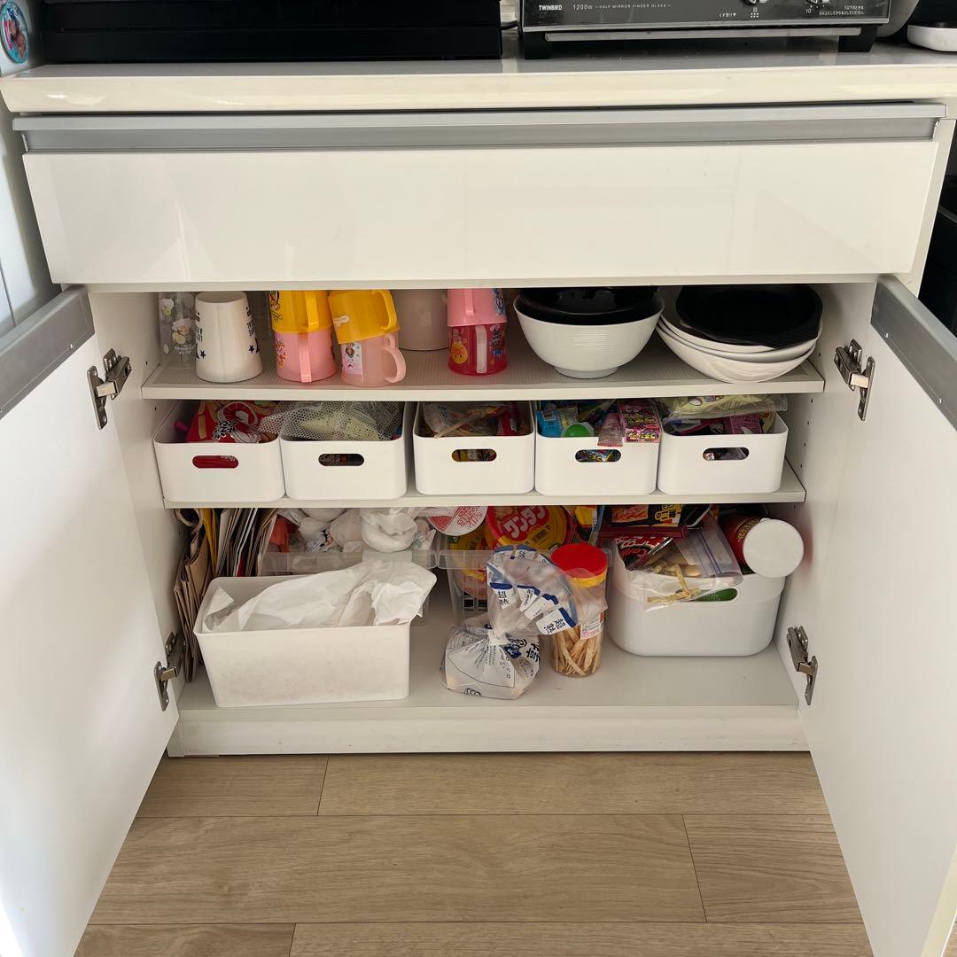 ニトリ　キッチンカウンター　キャビネット　ロータイプ