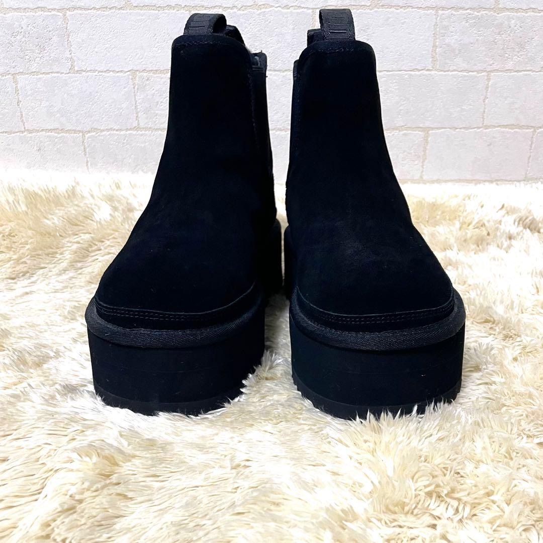 UGG アグ ニューメル プラットフォーム チェルシー ブーツ 厚底 黒