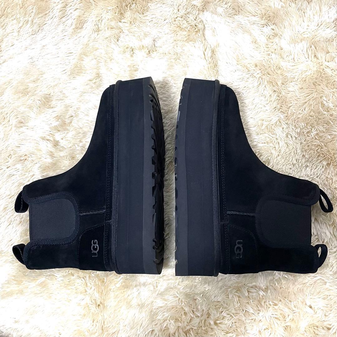 UGG アグ ニューメル プラットフォーム チェルシー ブーツ 厚底 黒