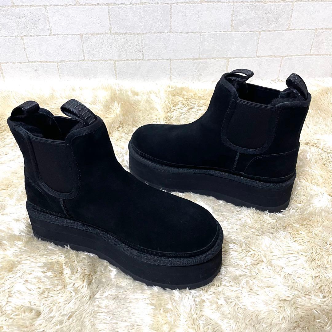UGG アグ ニューメル プラットフォーム チェルシー ブーツ 厚底 黒