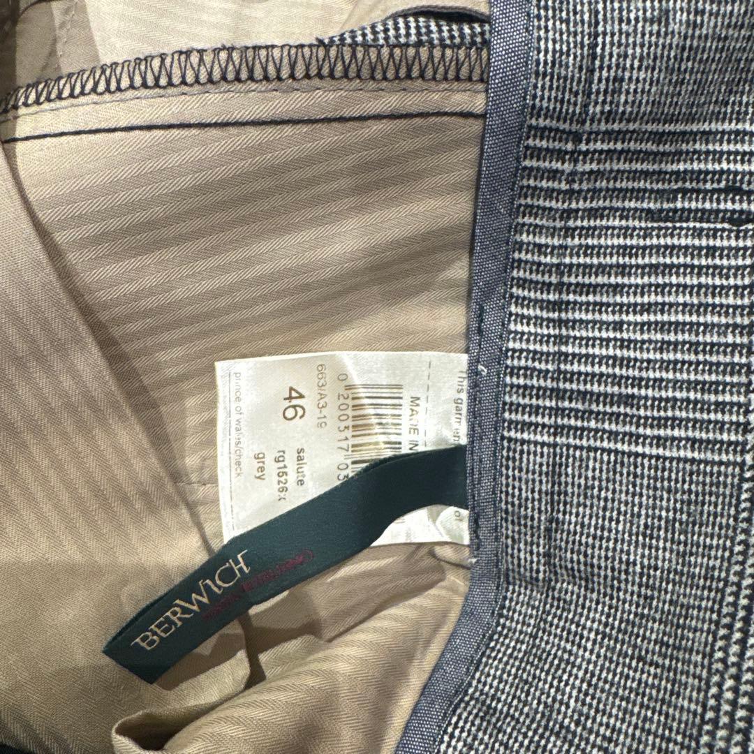 新品　BERWICHベルウィッチ　サルーテ　秋冬ウール　グレンチェック　46