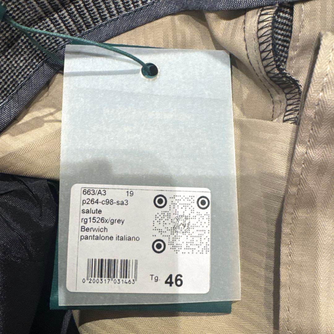 新品　BERWICHベルウィッチ　サルーテ　秋冬ウール　グレンチェック　46