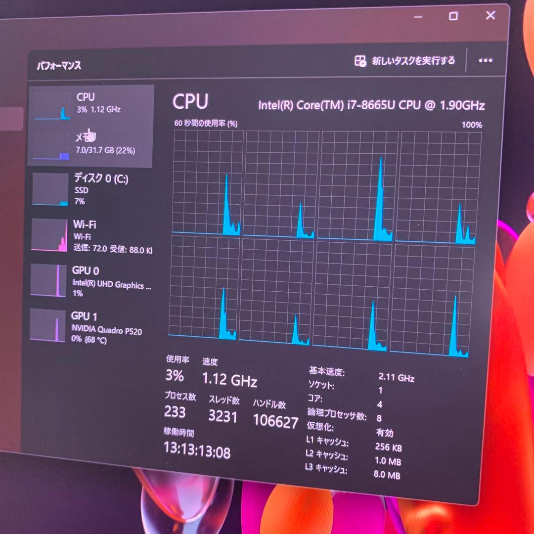 Windowsノート本体 ThinkPad P43s i7-8665 32GB/512GB P520