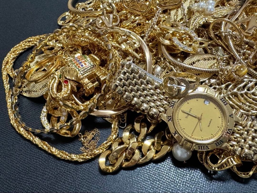 K18 SVコンビ ゴールドアクセサリー 時計 ネックレス 指輪等 まとめ売り