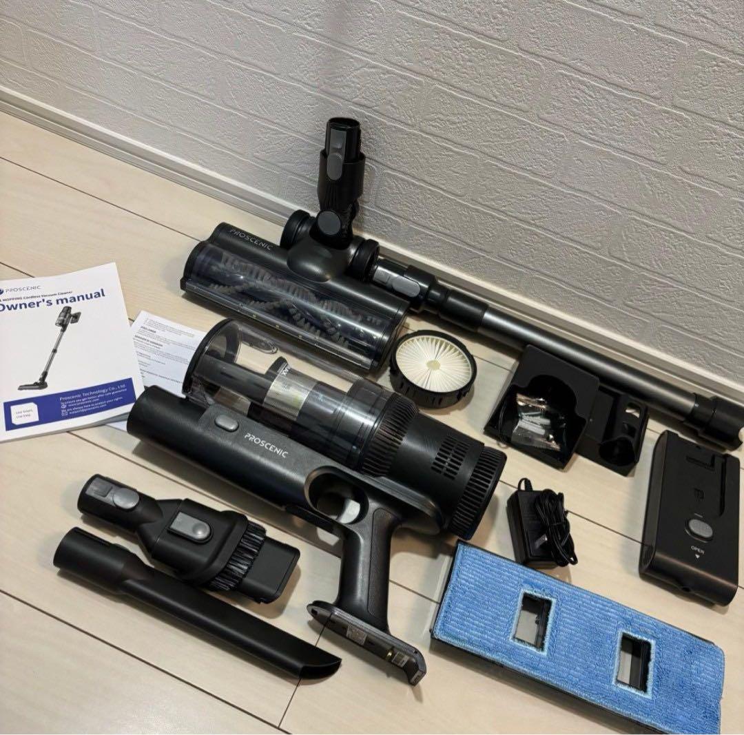 掃除機 コードレス 強力吸引 35000Pa サイクロン 伸縮型 水拭き