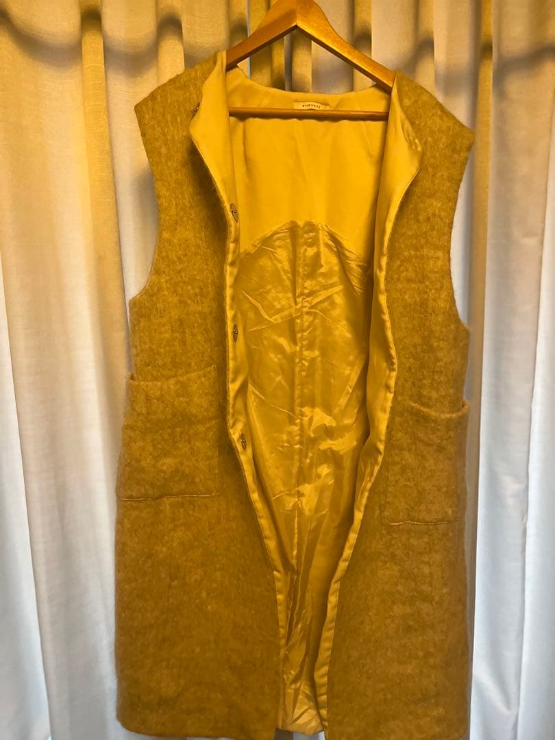 #newans✴︎ロングファーコクーンベスト　アイボリー