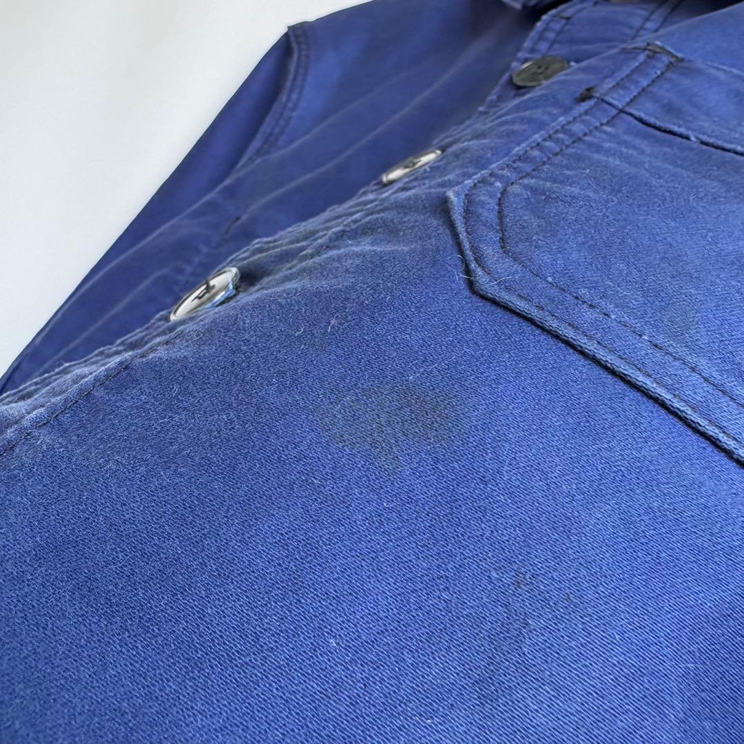 60s フレンチ モールスキンジャケット カバーオール ワークジャケット ブルー