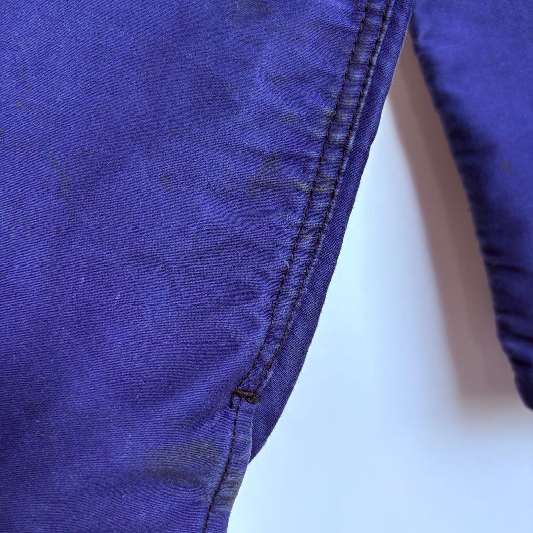 60s フレンチ モールスキンジャケット カバーオール ワークジャケット ブルー