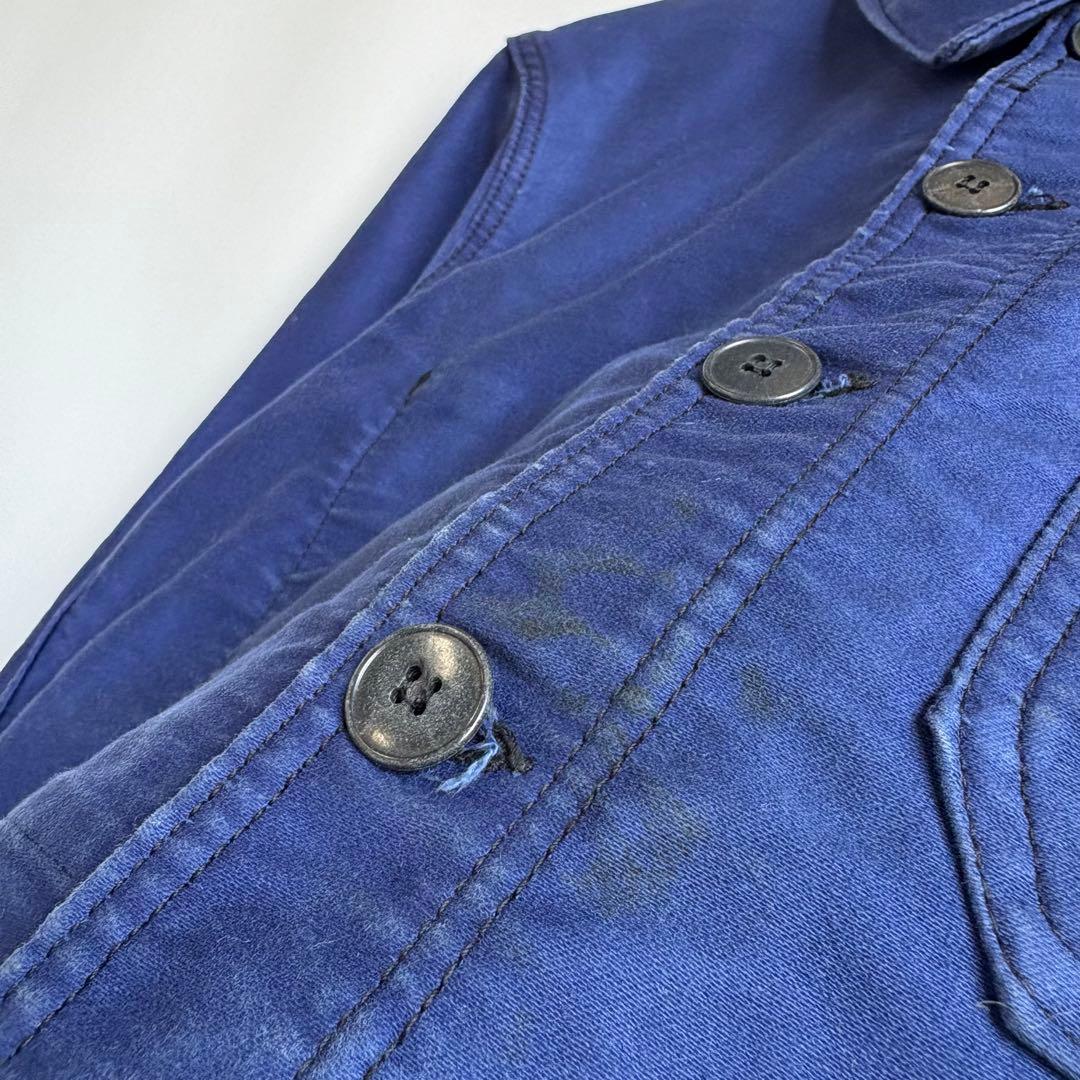 60s フレンチ モールスキンジャケット カバーオール ワークジャケット ブルー