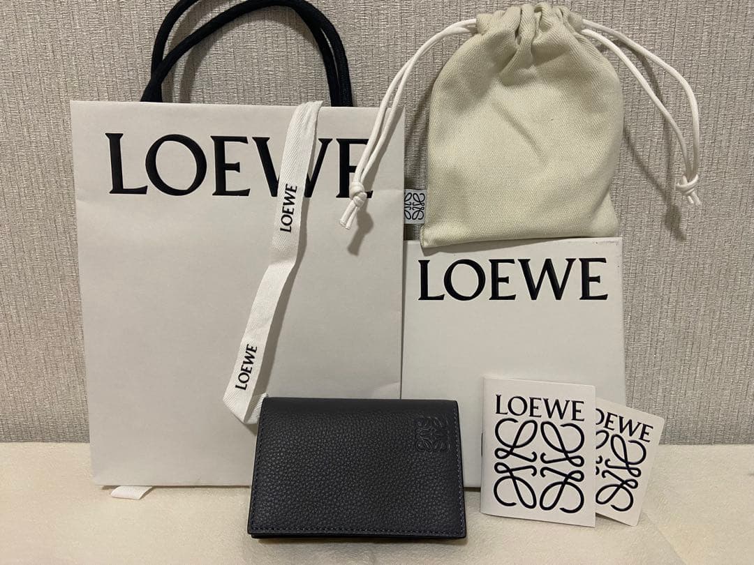 【新品】ロエベ カードホルダー アナグラム アンスラサイト