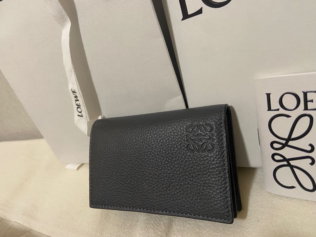 【新品】ロエベ カードホルダー アナグラム アンスラサイト