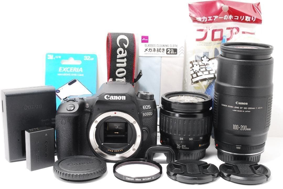 Canon EOS 9000D ダブルレンズセット 一眼レフカメラ スマホ転送
