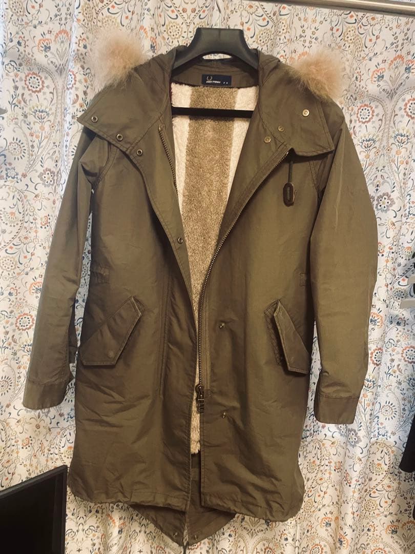 フレッドペリー　モッズコート ユニオンジャックライナー、ファー付き