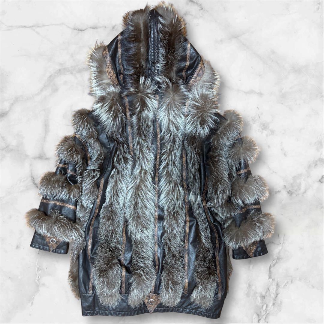 希少 TP.DOTHILIEN 毛皮 ミンク ファー × レザー 切替 コート