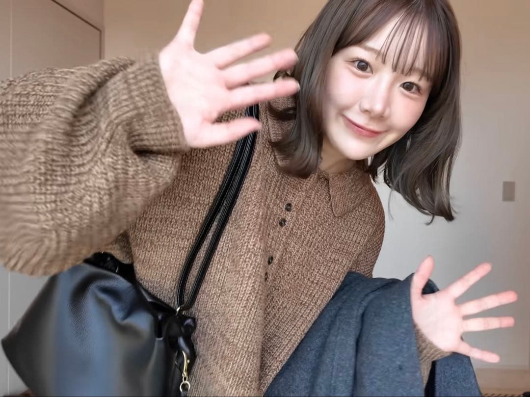 新品タグ付★OLUN ニットポロワンピース　ブラウン　Mサイズ オルン　きりまる