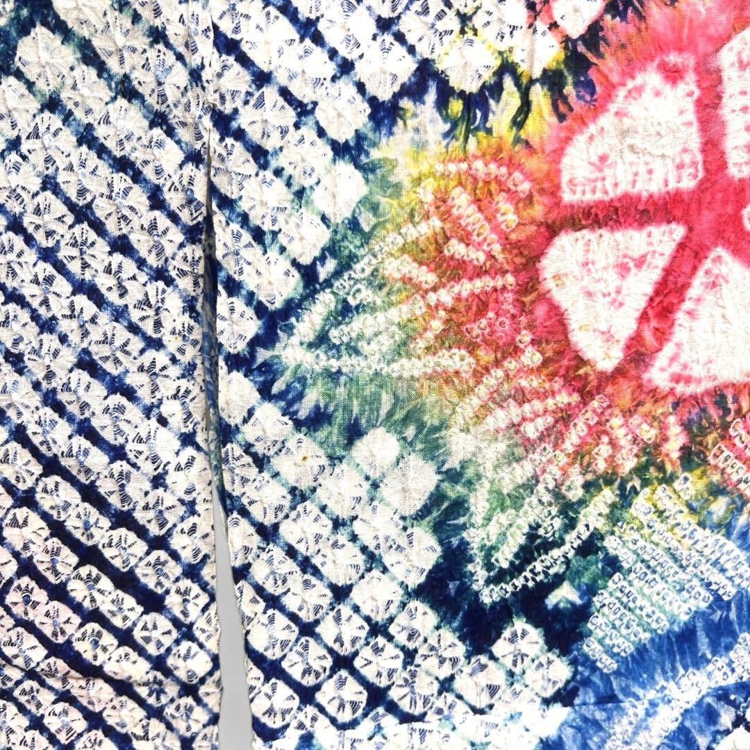 浴衣　有松鳴海絞り　朝顔　ぼかし染め　グラデーション　着物　063a d