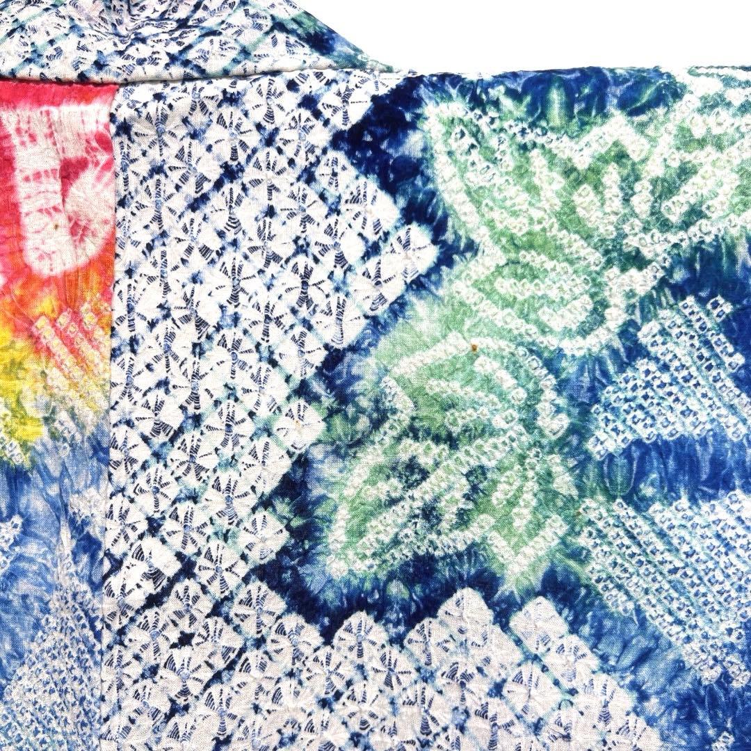 浴衣　有松鳴海絞り　朝顔　ぼかし染め　グラデーション　着物　063a d