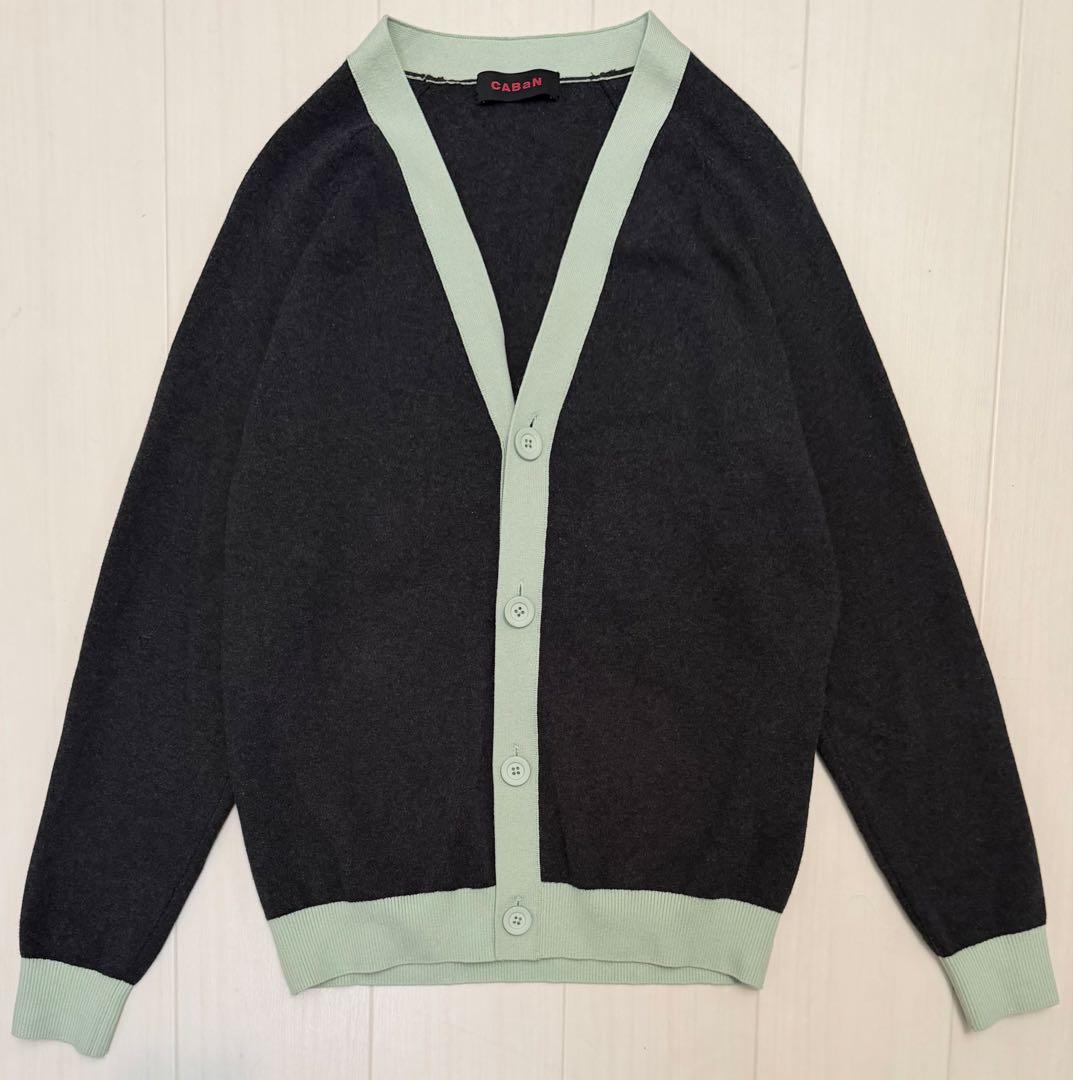 CABaN コットンカシミヤ バイカラーVネックカーディガン 47,300