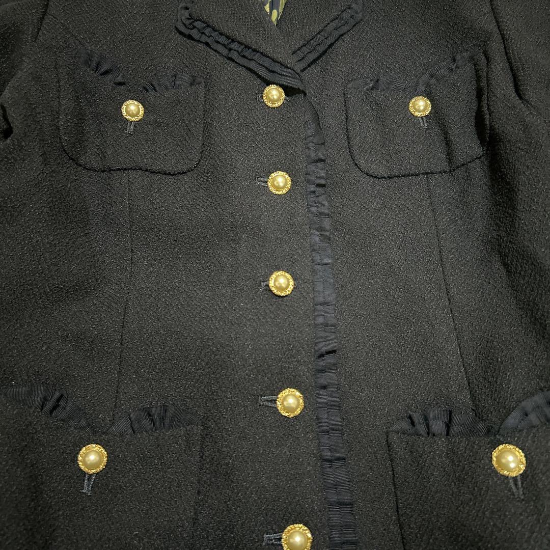 インゲボルグ　ピンクハウス期 金ボタン フリルジャケット 薔薇裏地 ヴィンテージ