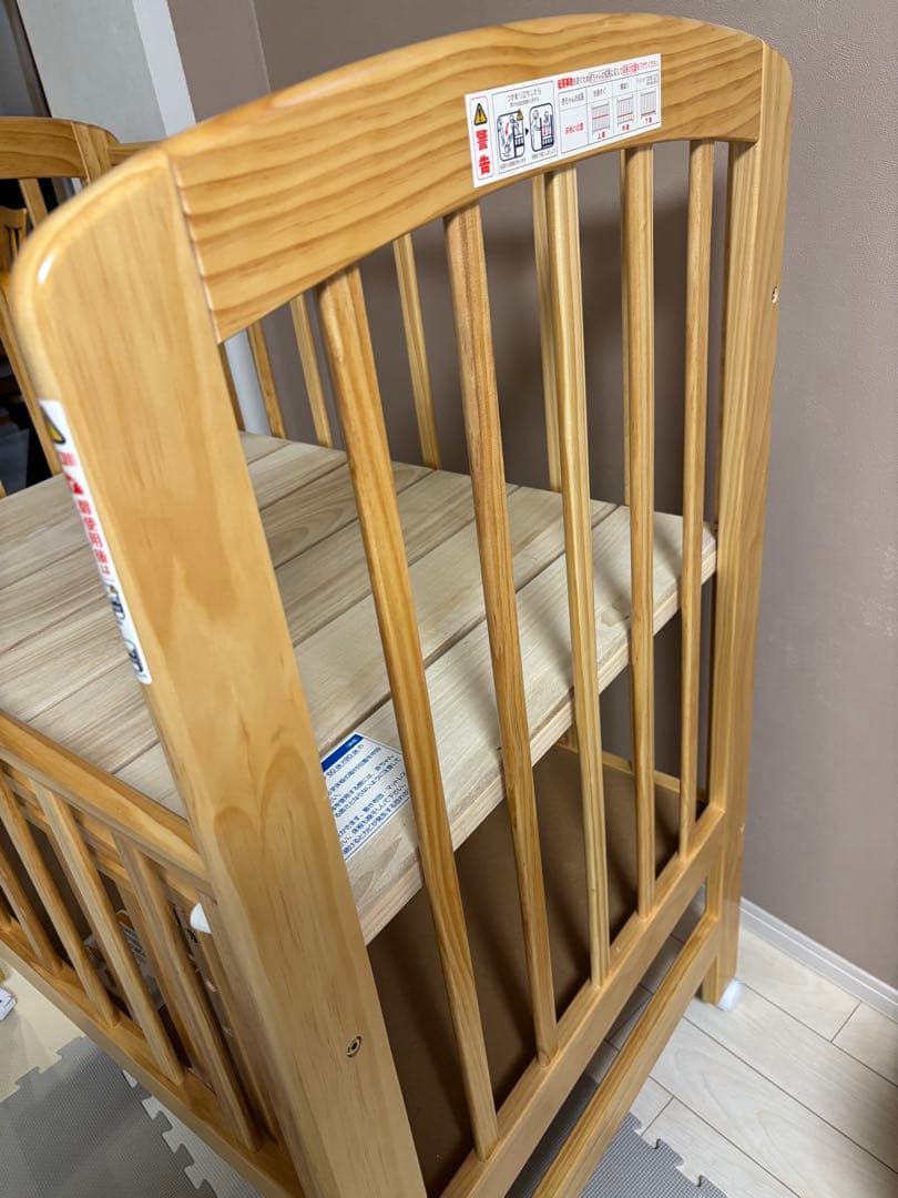 【美品】katoji ベビーベッド　ミニサイズ　ハイポジション