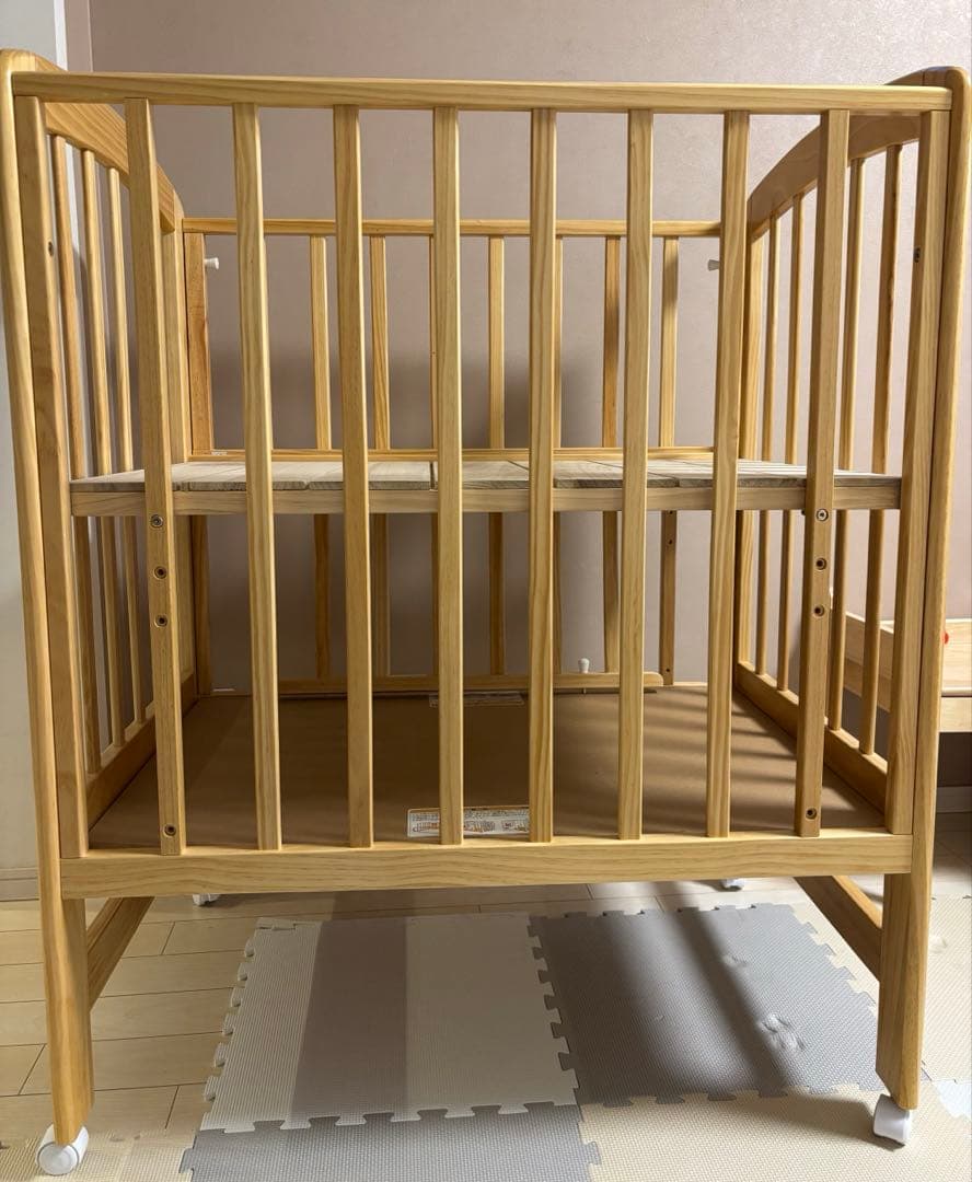 【美品】katoji ベビーベッド　ミニサイズ　ハイポジション