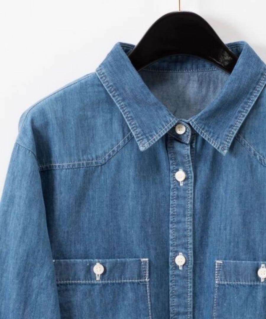 新品未使用　グレースコンチネンタル　ライトデニムウエスタンシャツ36