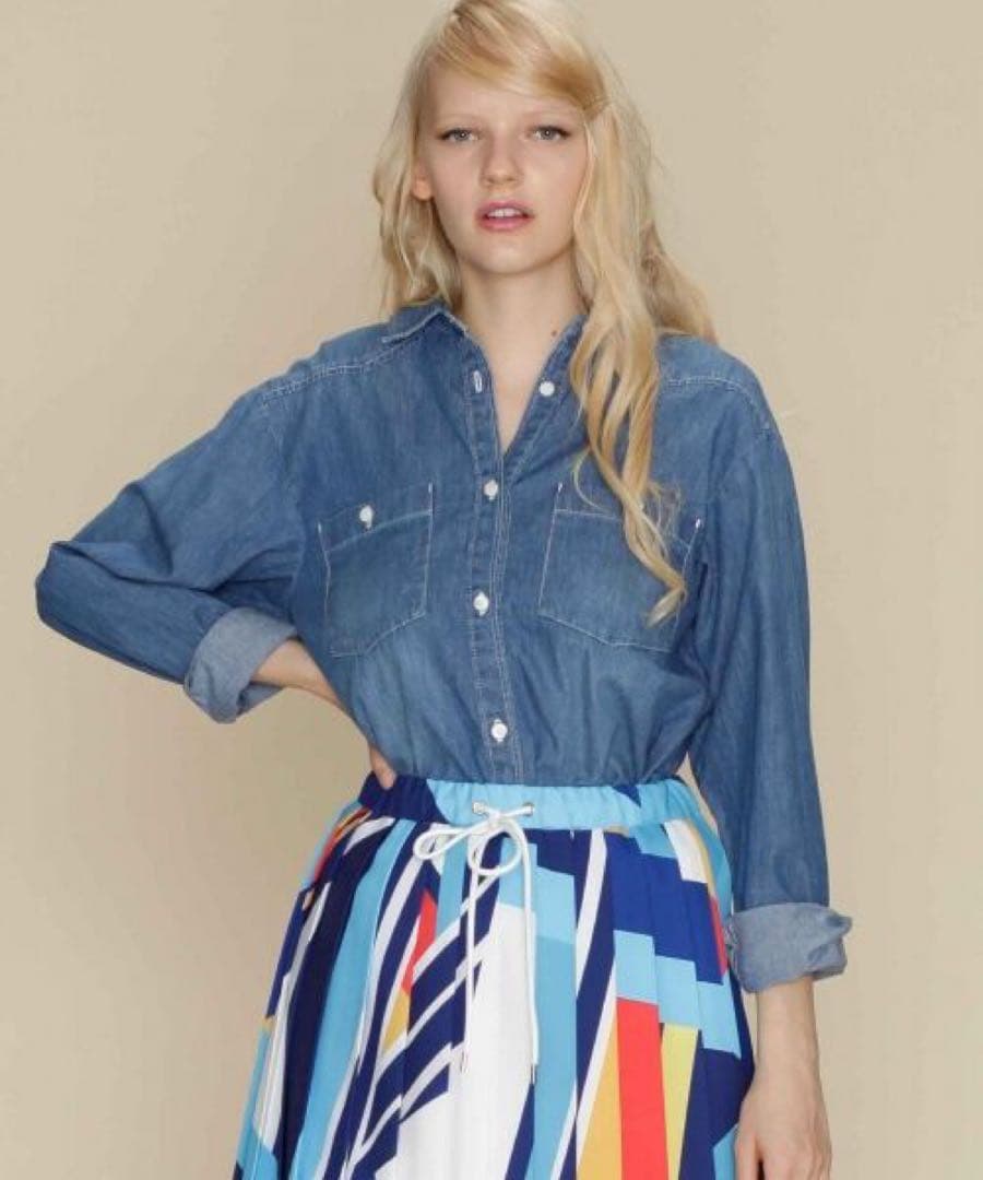 新品未使用　グレースコンチネンタル　ライトデニムウエスタンシャツ36