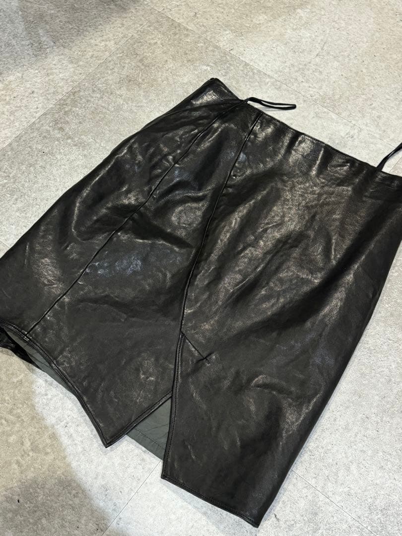 INCARNATION 黒 レザー ラップスカート GUIDI BACKLASH