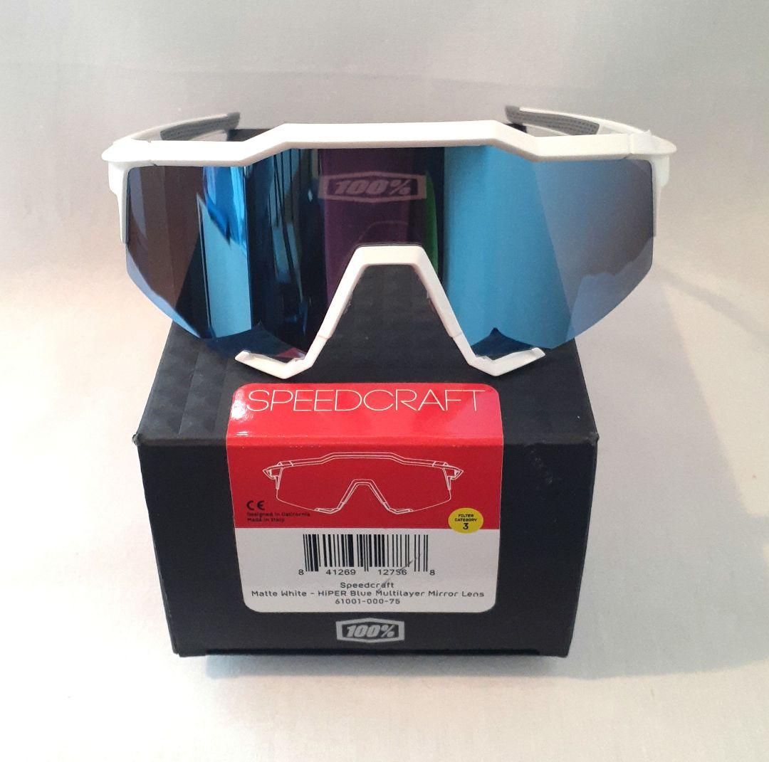 100％ Speedcraft ホワイト ブルー ワンハンドレッド サングラス