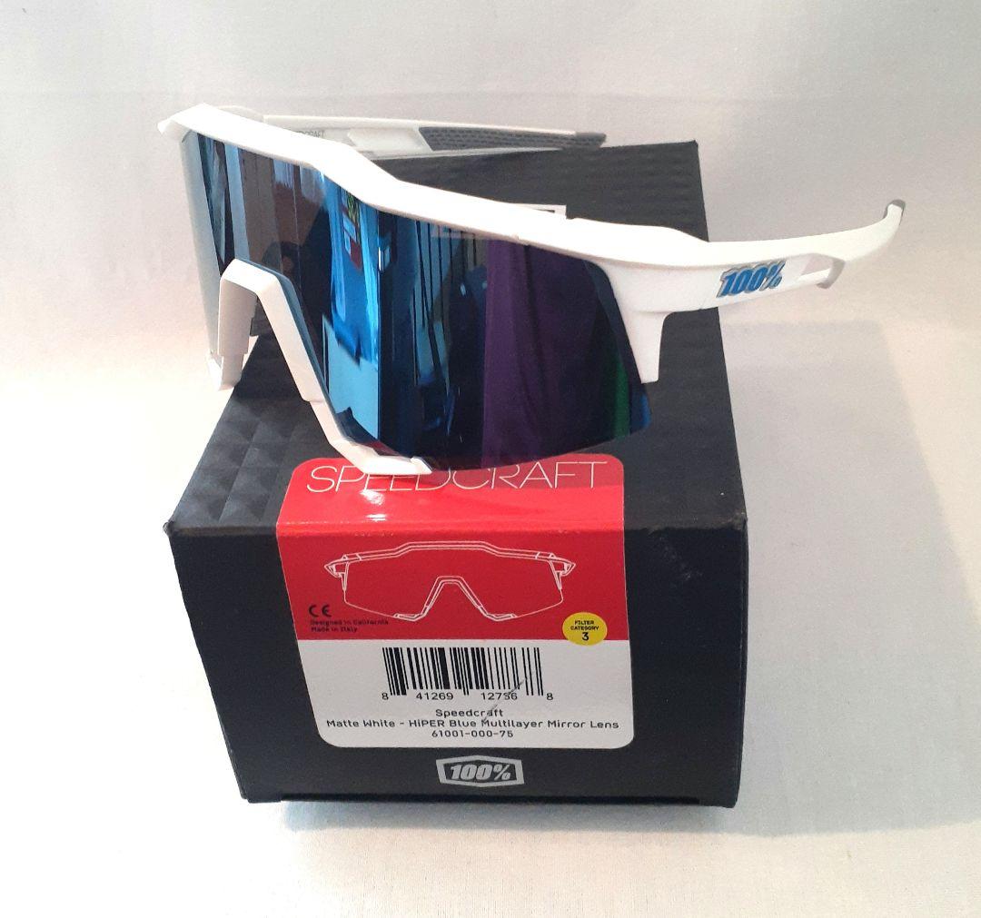100％ Speedcraft ホワイト ブルー ワンハンドレッド サングラス