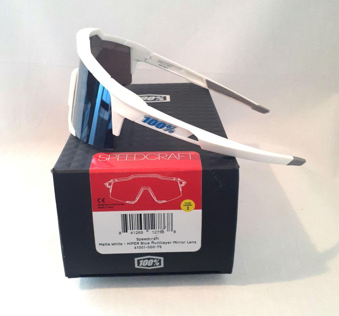 100％ Speedcraft ホワイト ブルー ワンハンドレッド サングラス