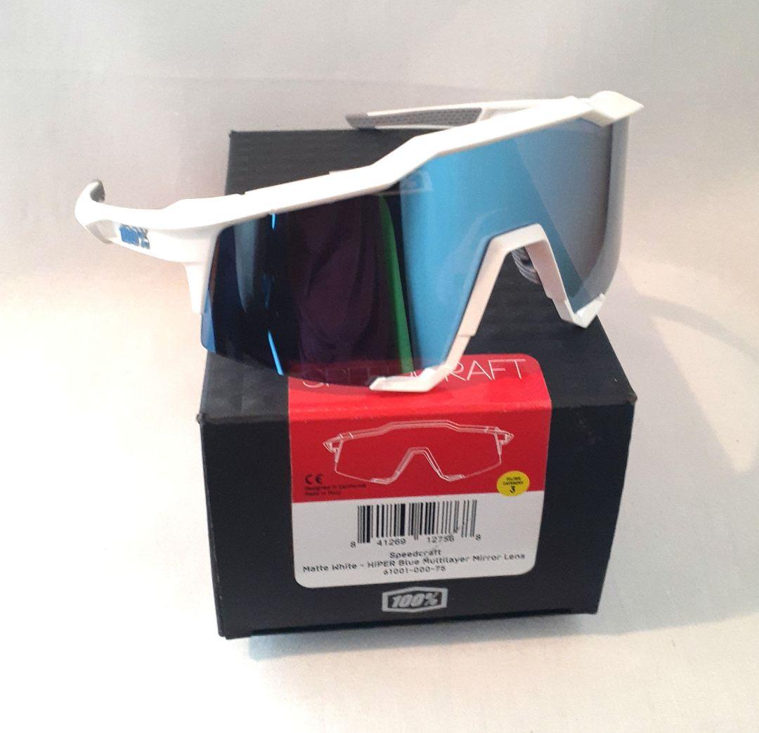 100％ Speedcraft ホワイト ブルー ワンハンドレッド サングラス