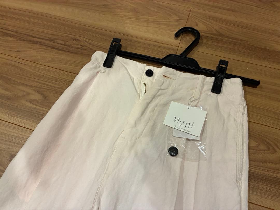 【yuni10周年】ハイツイスト コットン/リネン バックゴムパンツ