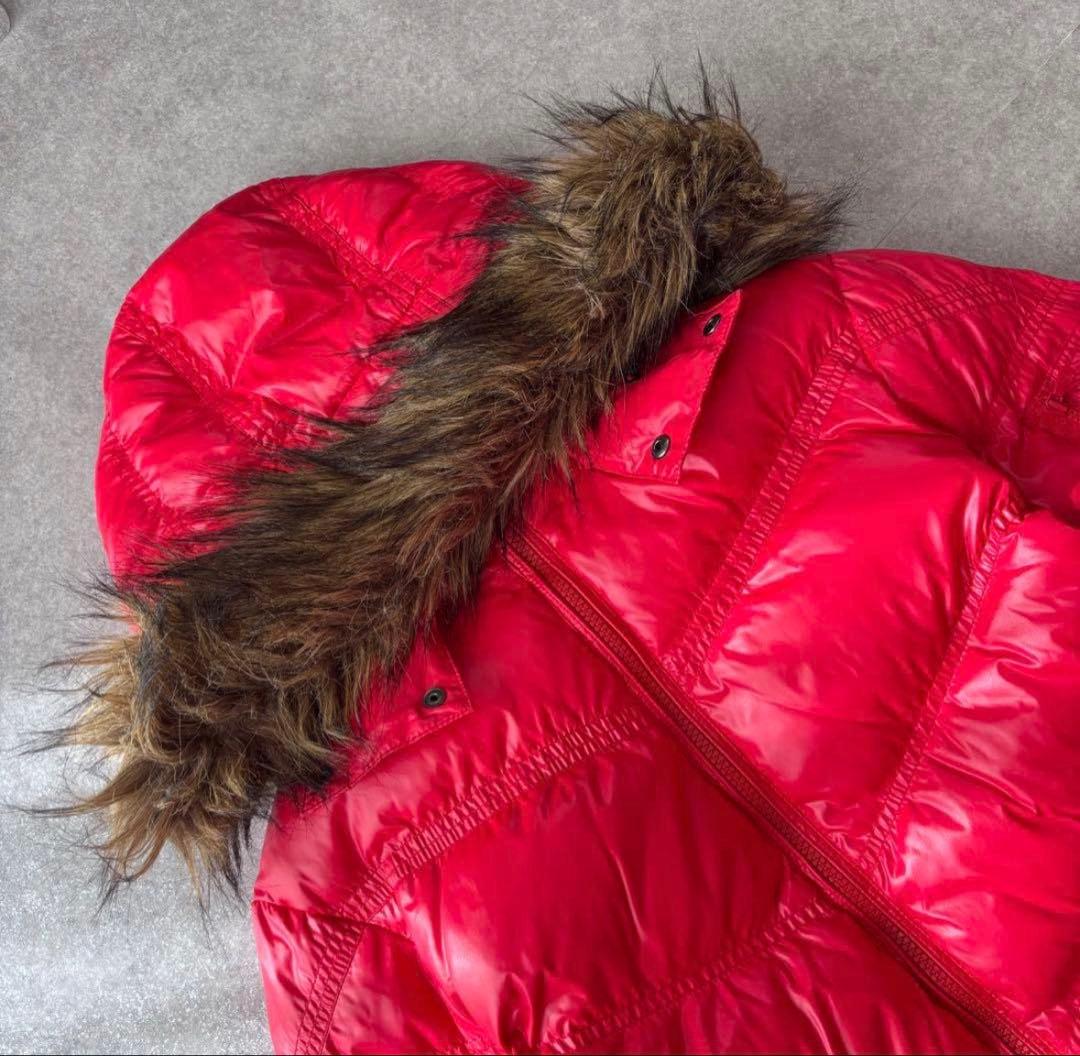 00s お兄系 olduniqro 光沢 ファーダウンジャケット グランジy2k