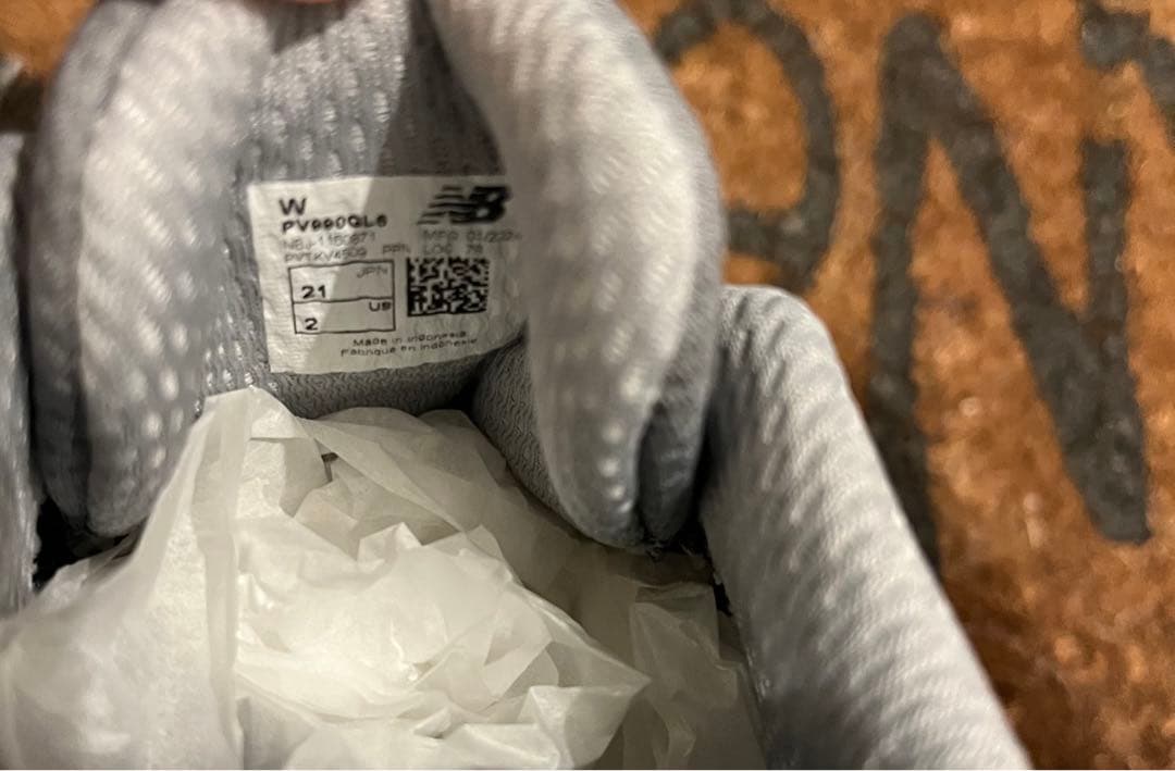 NEW BALANCE 21cm PV990GL6 GRAY 美品 キッズ