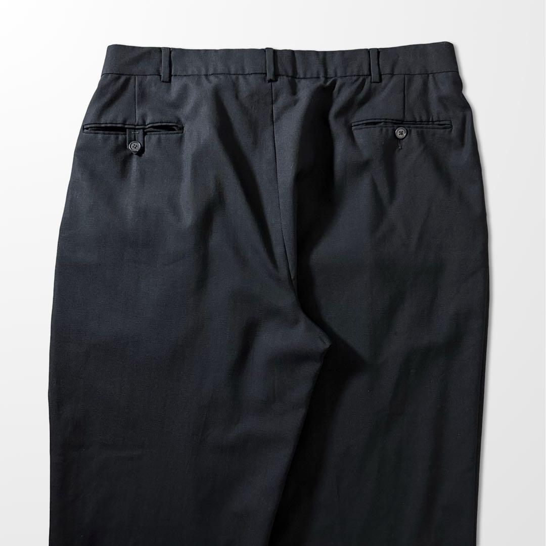 ポロ ラルフローレン ウール 黒 スラックス W36 ブラック 古着　ワイド