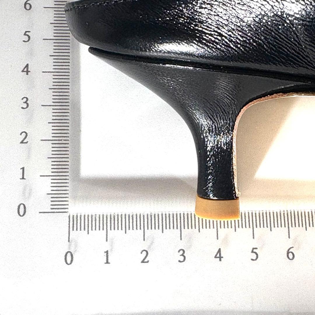 未使用級 FABIO RUSCONI ポインテッドトゥ ストラップミュール 黒