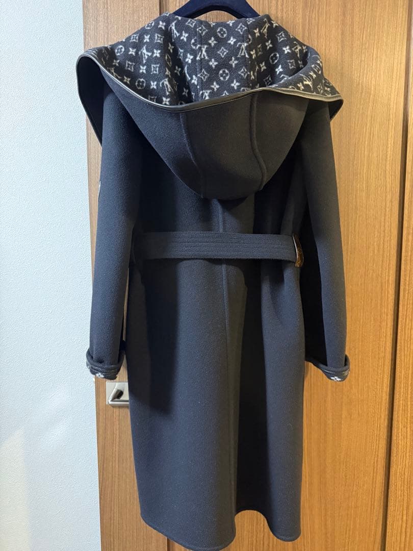 美品 希少サイズ フーデッドラップコート