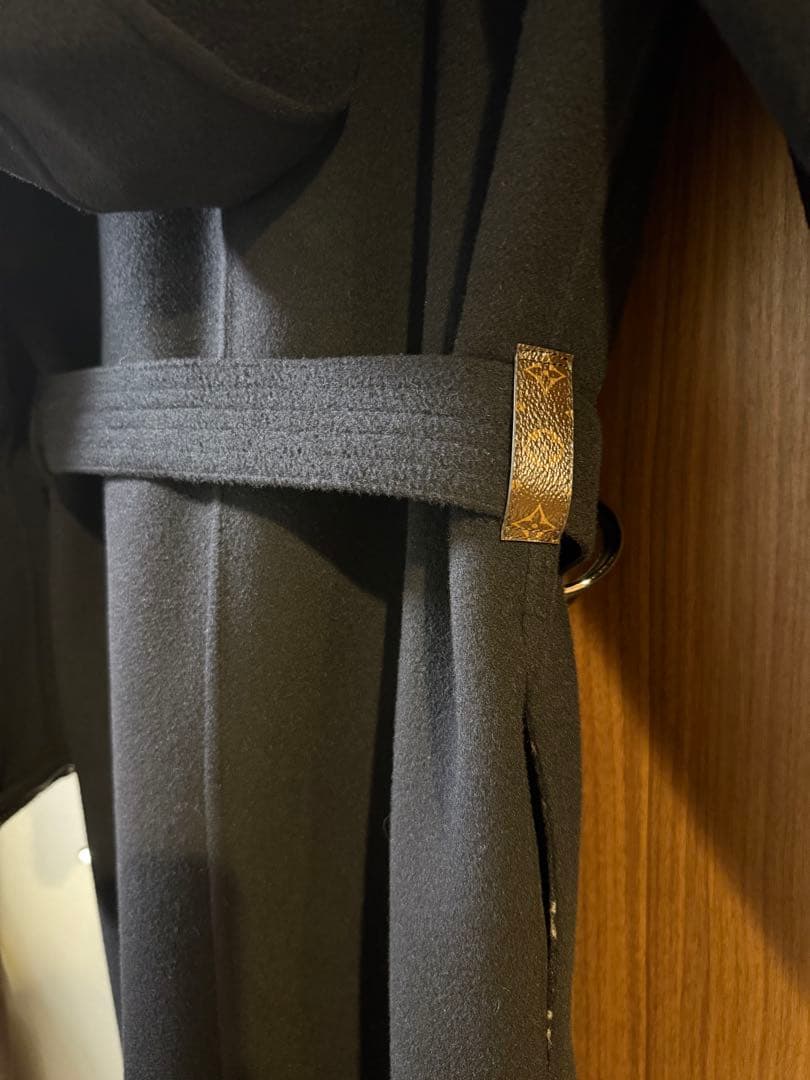 美品 希少サイズ フーデッドラップコート