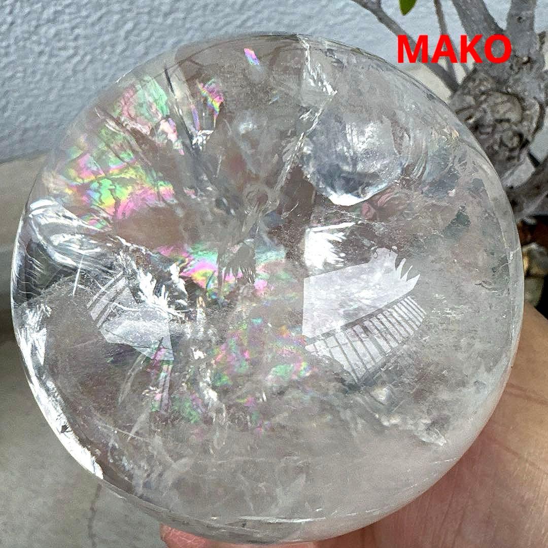 M1846☆水晶丸玉86mm921g☆アイリスクォーツ☆天然石☆N51002