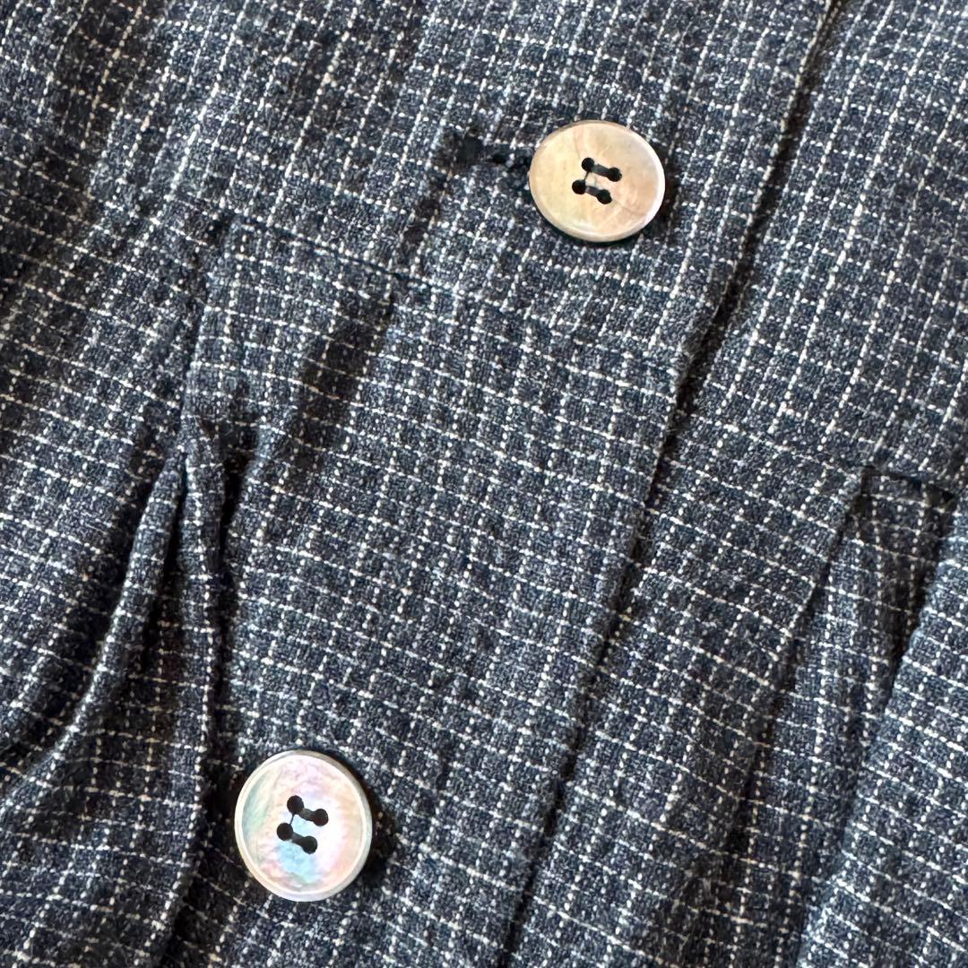 ネストローブ　洗える　リネン100 　長袖ロングシャツワンピース　襟付き