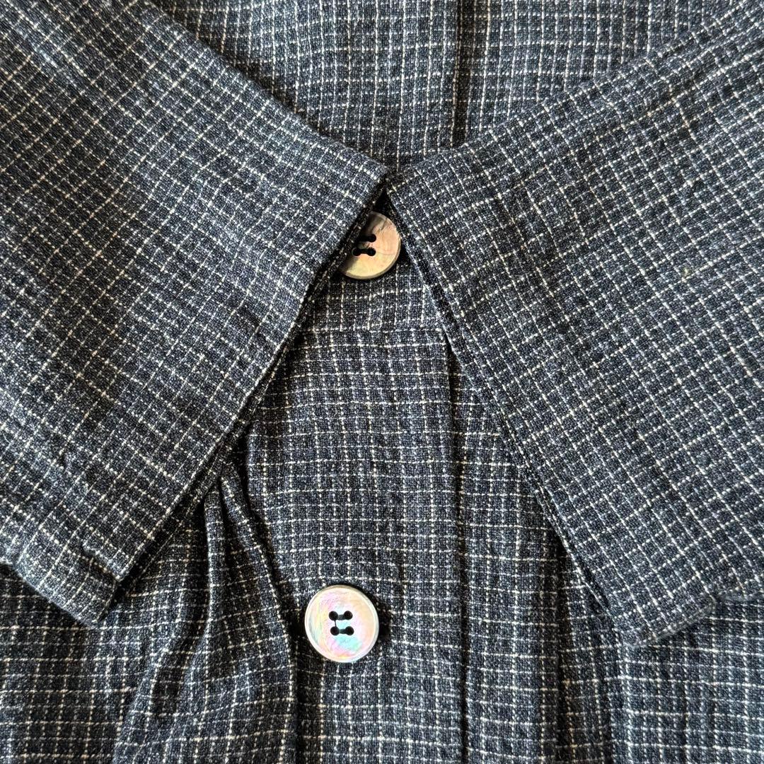 ネストローブ　洗える　リネン100 　長袖ロングシャツワンピース　襟付き