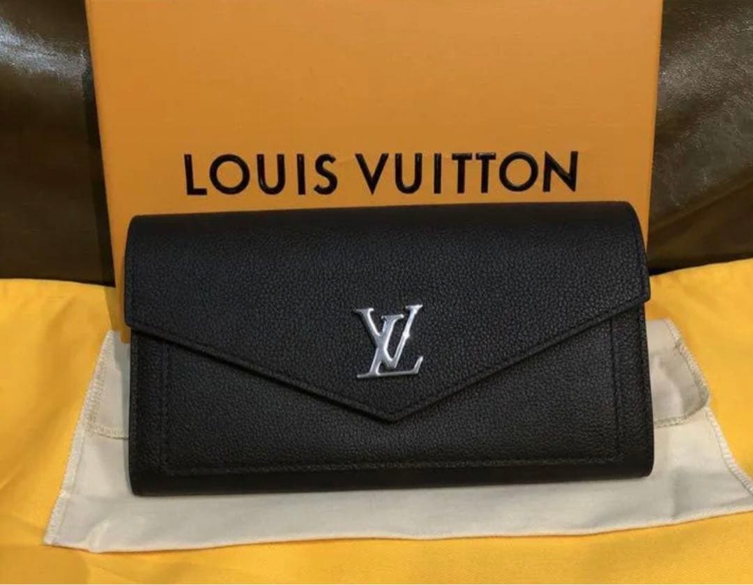未使用品 LOUIS VUITTON ブラックレザー長財布