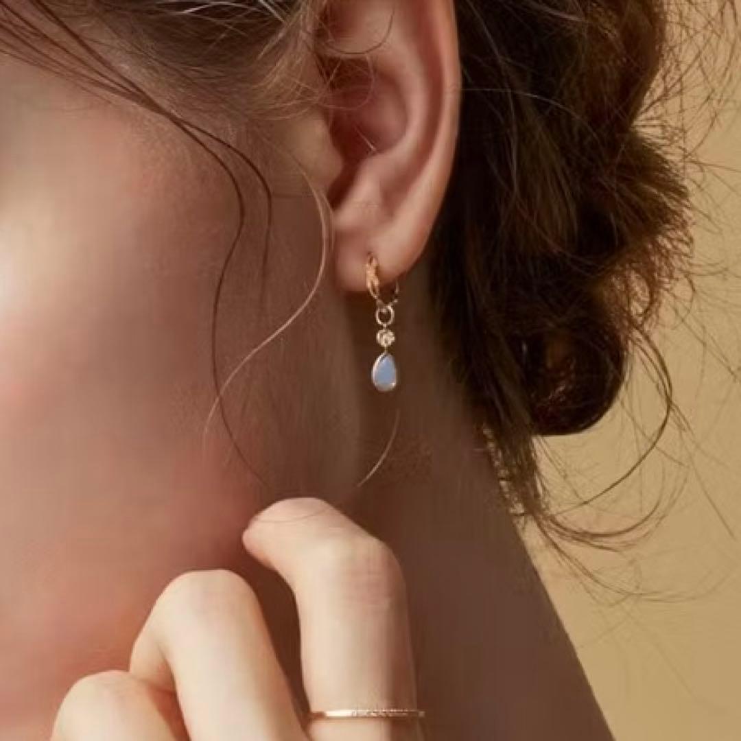 agete アガット　K10オパールピアスチャーム　イヤリングチャーム　箱付き