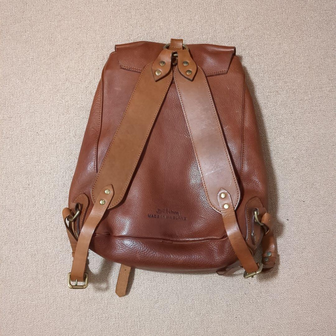 イングランド製 ​Bill Amberg ブラウンレザー ロールトップリュック