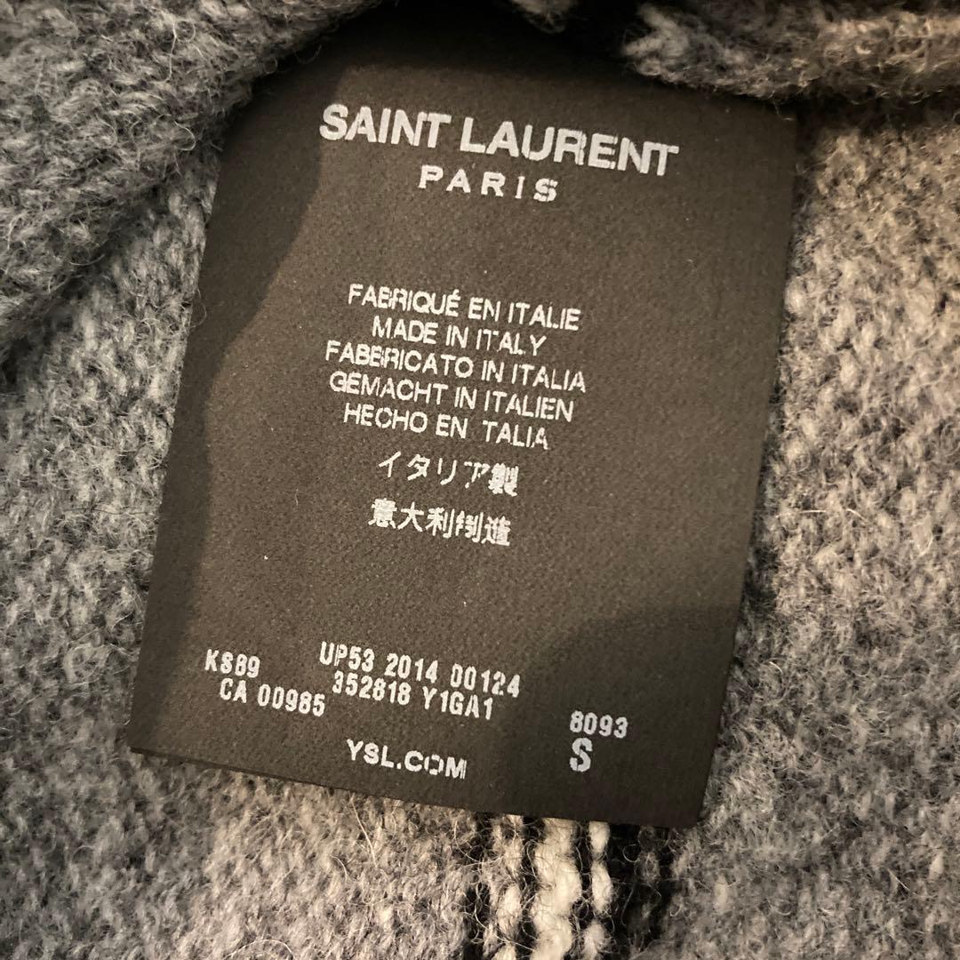 SAINT LAURENT グレー ストライプ セーター　ニット　サンローラン
