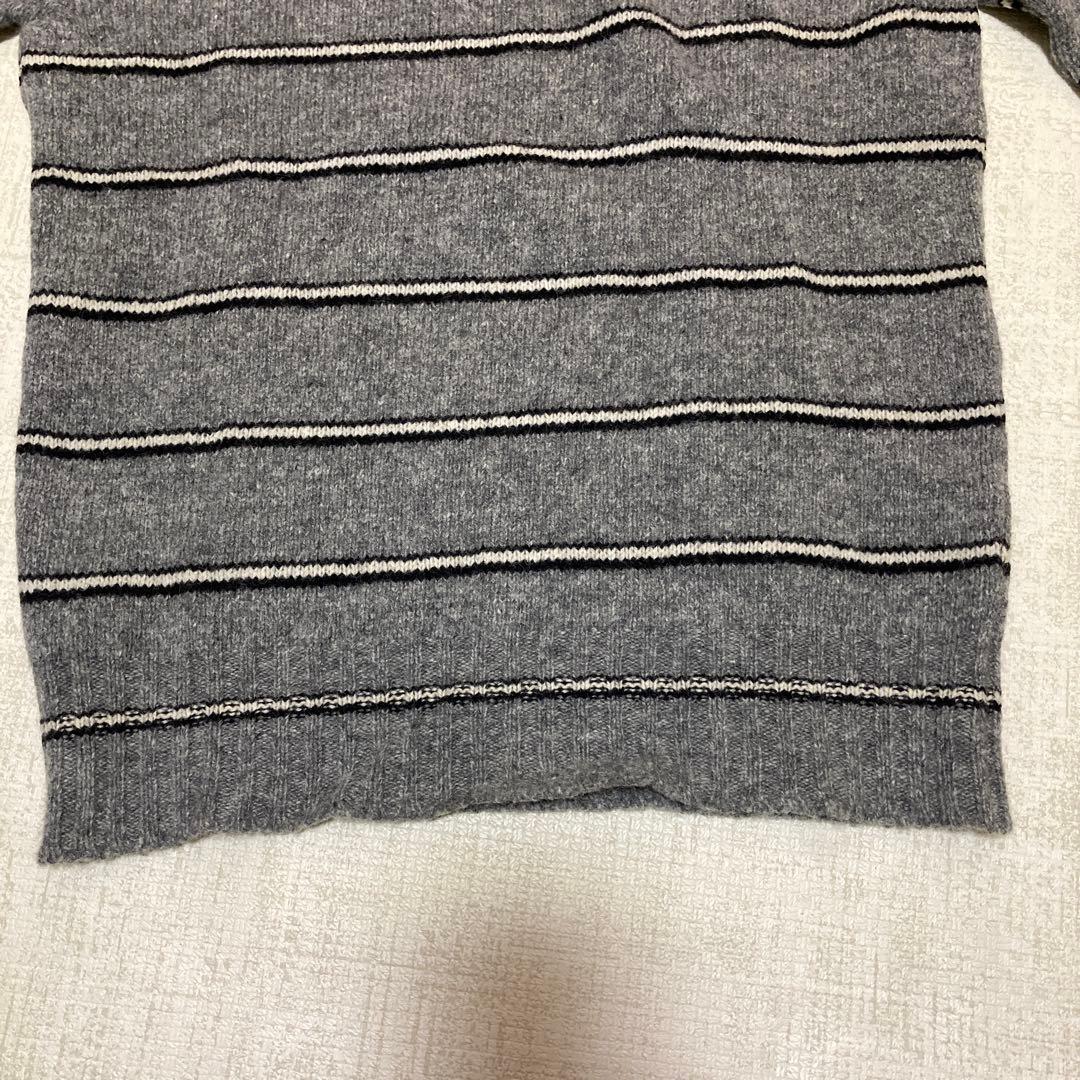 SAINT LAURENT グレー ストライプ セーター　ニット　サンローラン