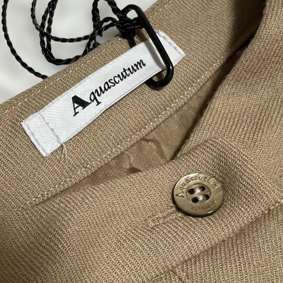 ✨未使用級✨Aquascutum スタンドカラーウールシャツワンピース ベルト付