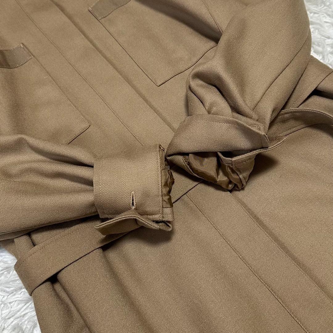 ✨未使用級✨Aquascutum スタンドカラーウールシャツワンピース ベルト付